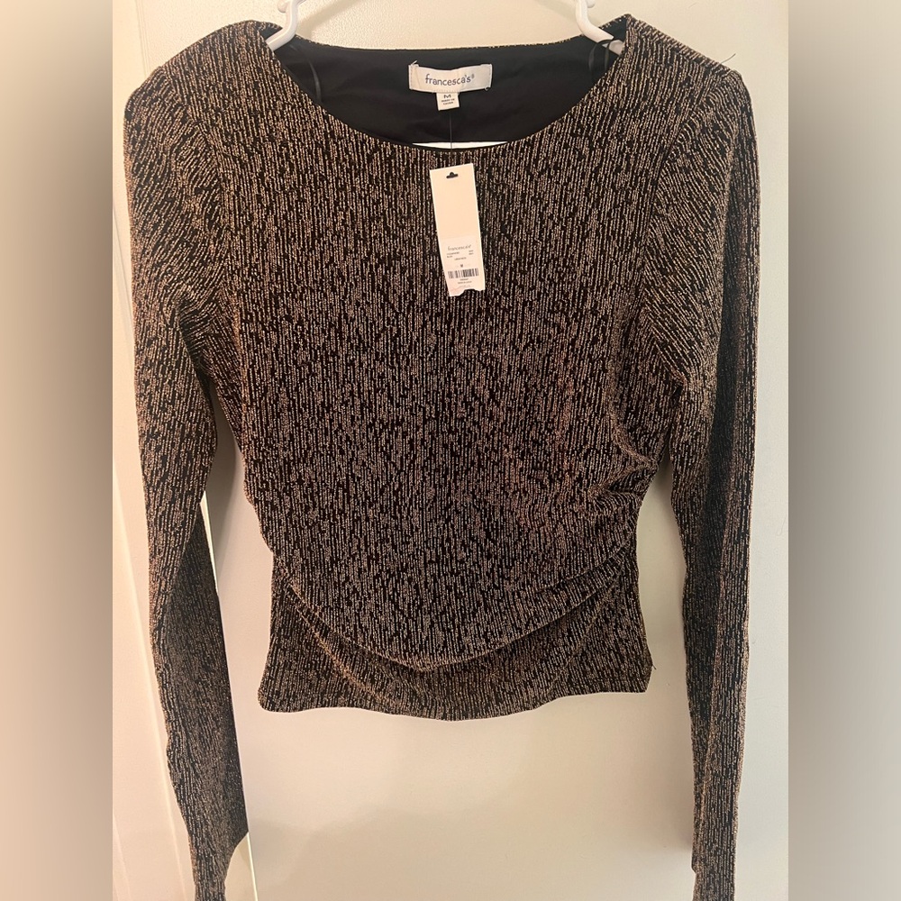 Black gold long sleeve top
